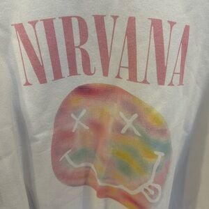 Nirvana Women's White Sweatshirt with Colorful Graphic